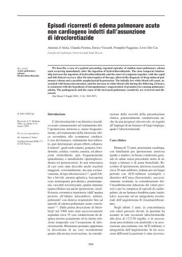 Episodi ricorrenti di edema polmonare acuto non cardiogeno indotti ...