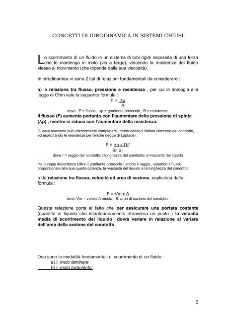 Doppler:concetti di idrodinamica