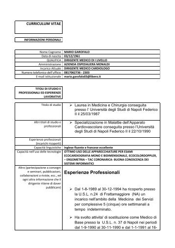 curriculum vitae - Ospedali dei Colli