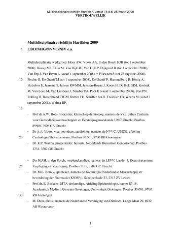 Concept Multidisciplinaire richtlijn Hartfalen 2009