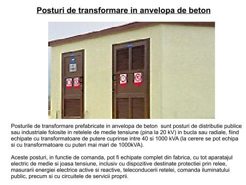 Posturi de transformare in anvelopa de beton - ElectricGenerals.ro