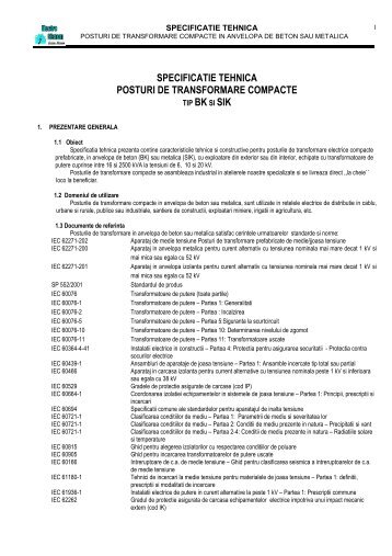 Specificatie tehnica posturi compacte 2009.08 - infoCONSTRUCT