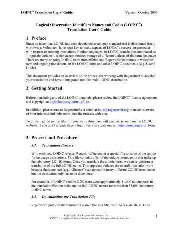 2009 09 - Translation Users Guide - v1 - LOINC