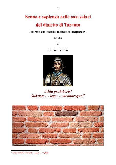 Senno e sapienza nelle oasi salaci del dialetto di Taranto (pdf)