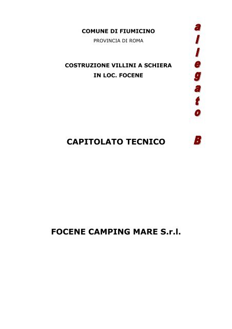 CAPITOLATO TECNICO FOCENE CAMPING MARE Srl - Immobiliare.it