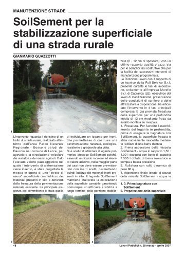 Stabilizzazione superficiale di una strada rurale - Full Service Srl