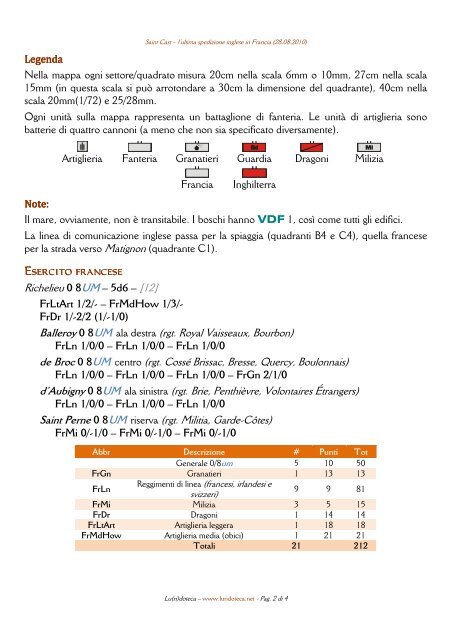 scenario di St. Cast 1758 - A la guerre - Lu(ri)doteca