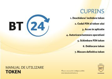 Manual utilizare Token - BT24 Internet Banking