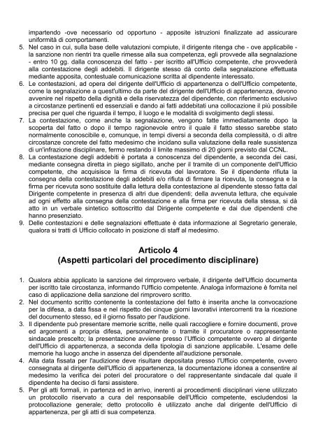 Regolamento per l'applicazione delle sanzioni ... - LavoroPA