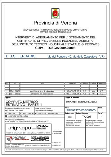 computo metrico estimativo termo fluidici - Provincia di Verona