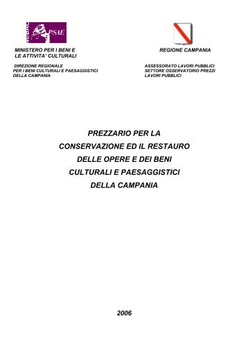 prezzario per la conservazione ed il restauro delle - Regione ...