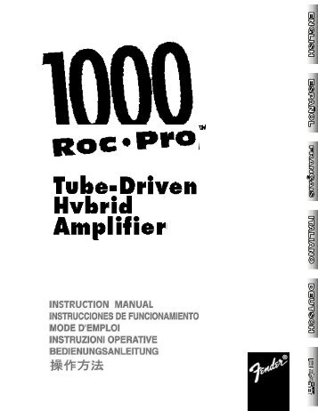 Fender® Roc Pro™ 1000 Front Panel Functions