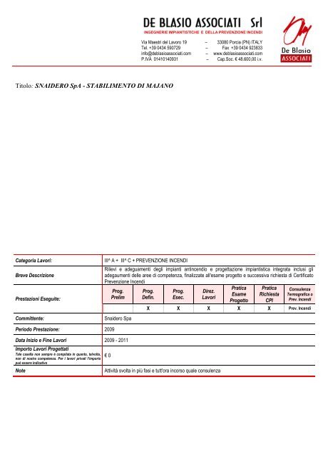 CV per. ind. Silvio De Blasio [pdf - 3,22 MB] - Regione Autonoma ...