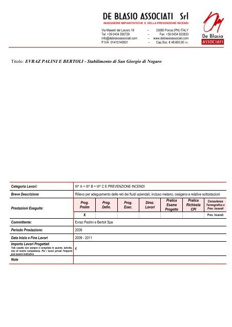 CV per. ind. Silvio De Blasio [pdf - 3,22 MB] - Regione Autonoma ...