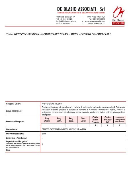 CV per. ind. Silvio De Blasio [pdf - 3,22 MB] - Regione Autonoma ...