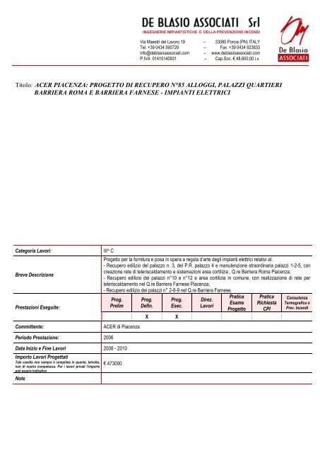 CV per. ind. Silvio De Blasio [pdf - 3,22 MB] - Regione Autonoma ...