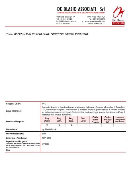 CV per. ind. Silvio De Blasio [pdf - 3,22 MB] - Regione Autonoma ...