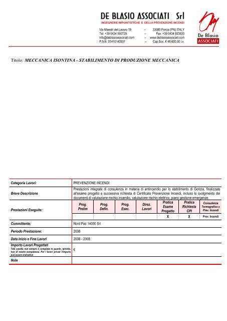 CV per. ind. Silvio De Blasio [pdf - 3,22 MB] - Regione Autonoma ...