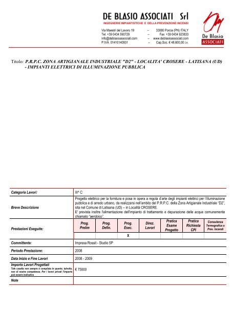 CV per. ind. Silvio De Blasio [pdf - 3,22 MB] - Regione Autonoma ...