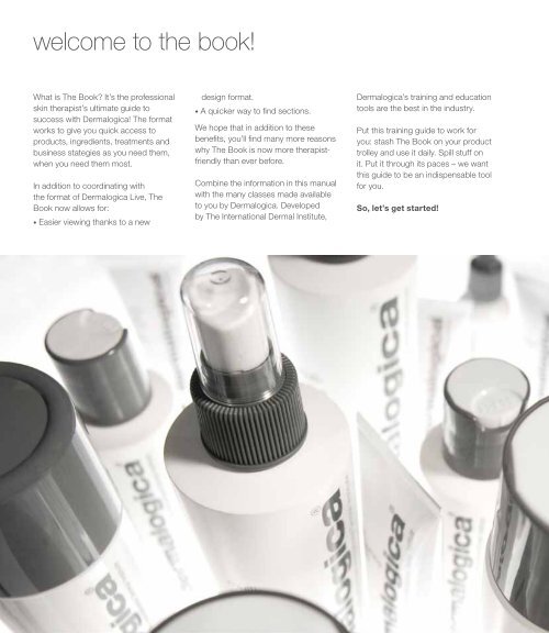 welcome to the book! - my education - login - Dermalogica