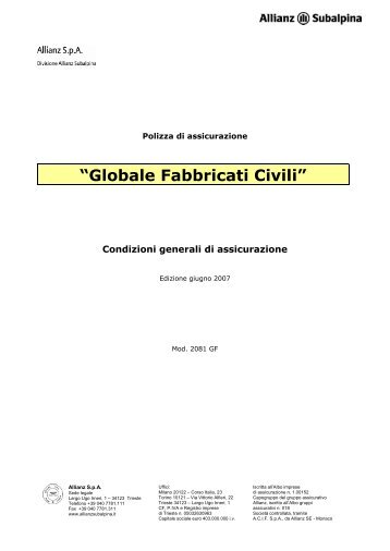 “Globale Fabbricati Civili” - Allianz Subalpina