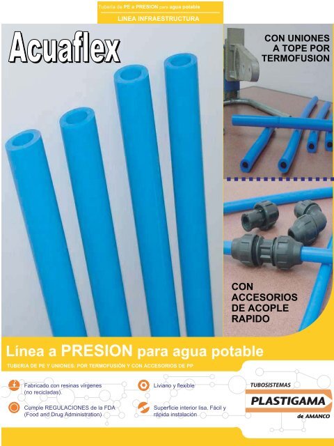 Línea a para agua potable