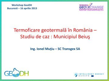 Termoficare geotermală în România – Studiu de caz ... - Geoexchange