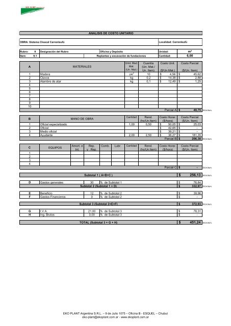 Rubro 9 – Oficina y Depósito - Organismos