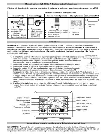 Manuale veloce - WS-2810U-IT Stazione Meteo ... - Futura Elettronica