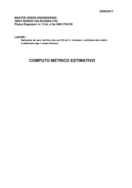 COMPUTO METRICO ESTIMATIVO - Fondazione De Bellat