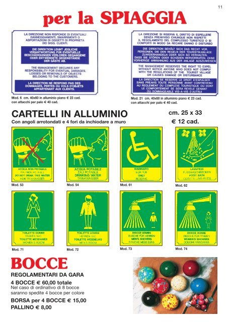 Catalogo completo stabilimenti balneari - Benedetti S.n.c.