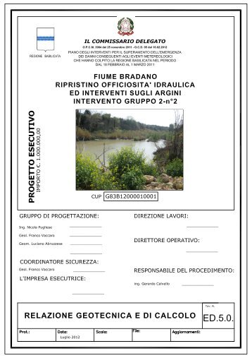 ed.5.0. relazione geotecnica e di calcolo - Regione Basilicata