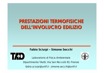 prestazioni termofisiche dell'involucro edilizio - Dipartimento di ...