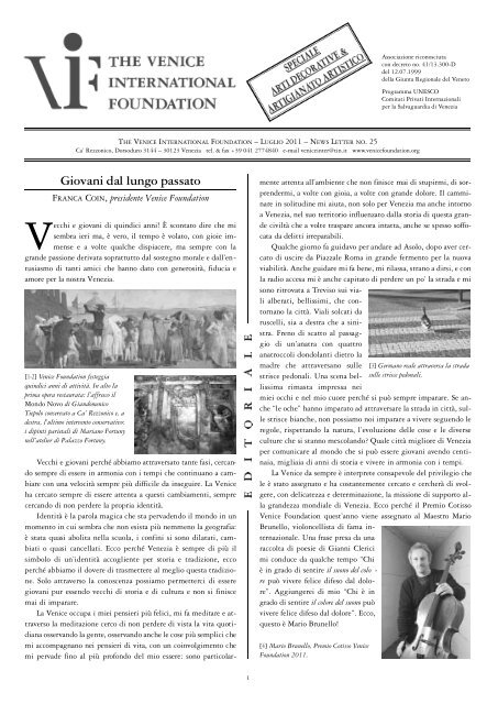 NEWS N. 25 - The Venice International Foundation