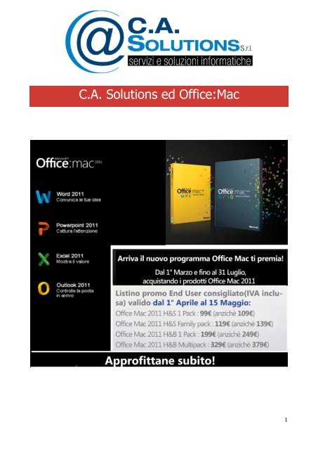 C.A. Solutions ed Office:Mac