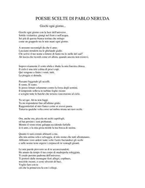 poesie scelte di pablo neruda - Home page Liceo Scientifico Galilei