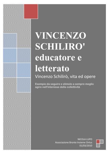 VINCENZO SCHILIRO' educatore e letterato - Bronte Insieme