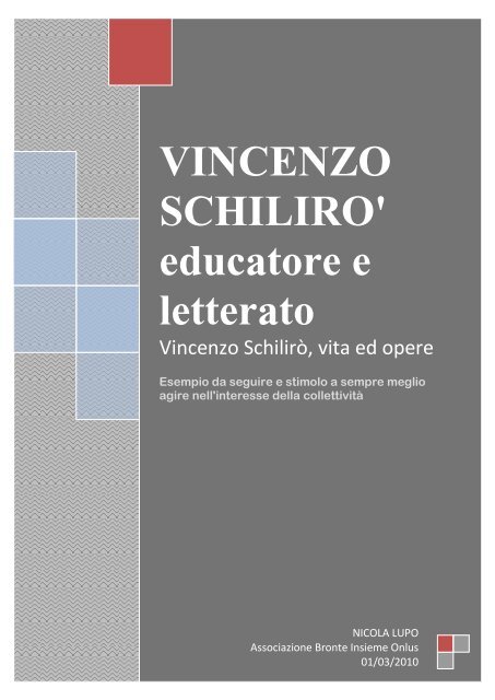 VINCENZO SCHILIRO' educatore e letterato - Bronte Insieme