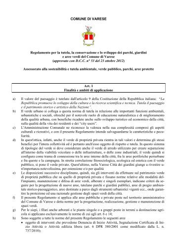 Regolamento per la tutela, la conservazione e lo - Ordine Dottori ...