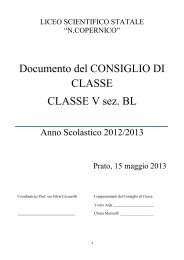 Documento del CONSIGLIO DI CLASSE CLASSE V ... - N. Copernico