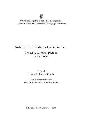 Antonio Labriola e «La Sapienza» - Archivi di Famiglia