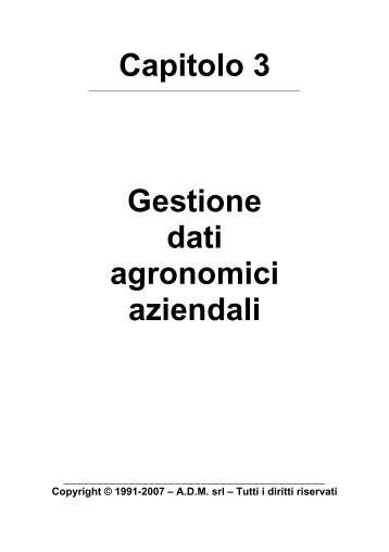 DATI AGRONOMICI AZIENDALI - agronix