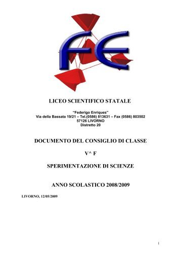 storia e profilo della classe - Liceo Scientifico Federigo Enriques ...