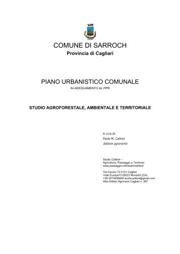 A6 - Relazione agroforestale e ambientale - Comune di Sarroch