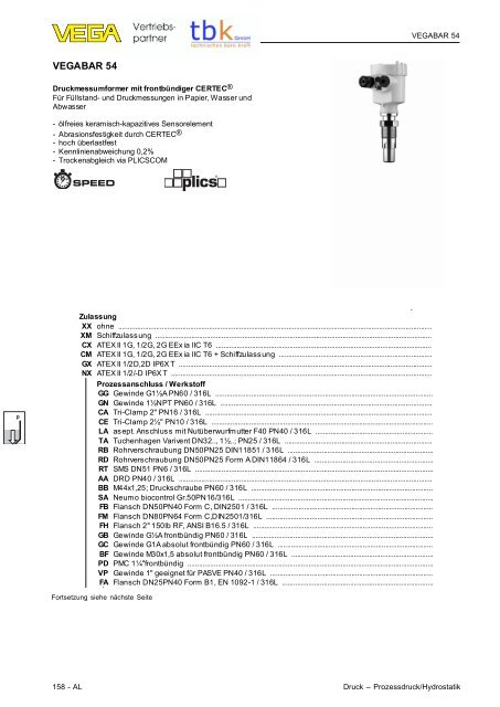 Prozessdruck/Hydrostatik - tbk-gmbh.de