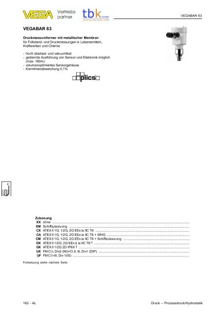 Prozessdruck/Hydrostatik - tbk-gmbh.de