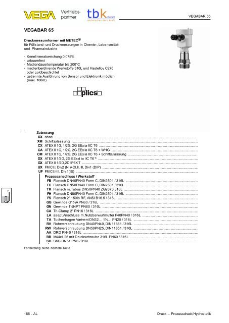 Prozessdruck/Hydrostatik - tbk-gmbh.de