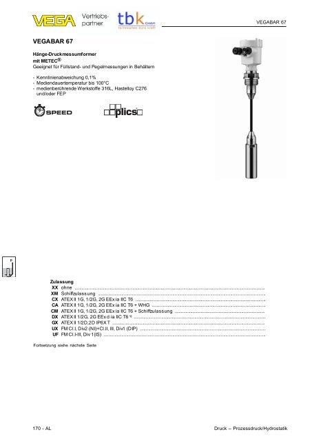 Prozessdruck/Hydrostatik - tbk-gmbh.de