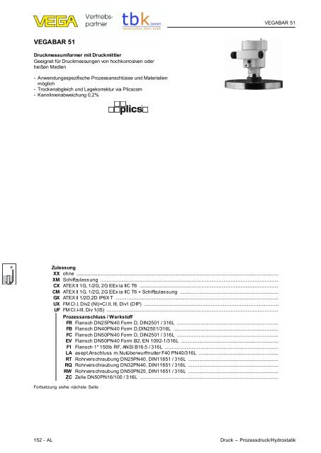 Prozessdruck/Hydrostatik - tbk-gmbh.de