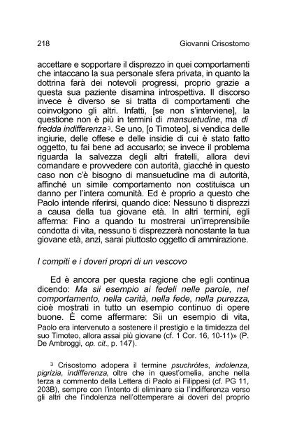 Giovanni Crisostomo Commento alla Prima lettera ... - Undicesima Ora